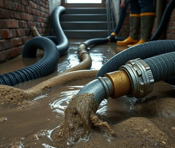 Jak dobrać węże ssawne do brudnej wody z piaskiem w zalanej piwnicy?
