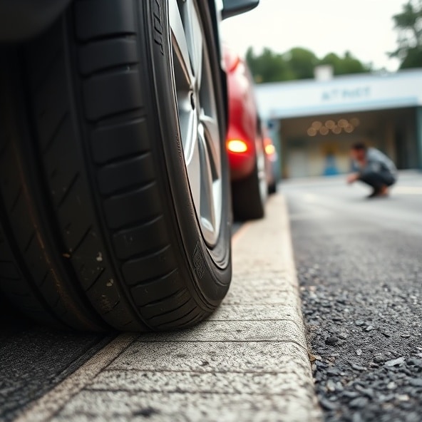wybrzuszenie na oponie samochodowej