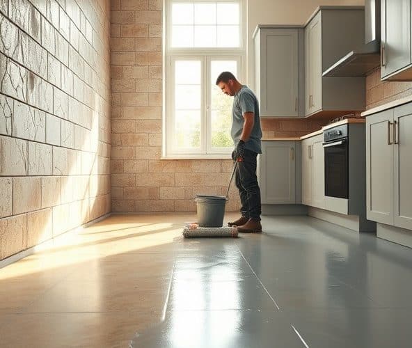 Czy posadzka samopoziomująca w kuchni skróci remont przy starych płytkach?