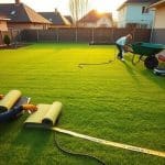 trawa z rolki błonie