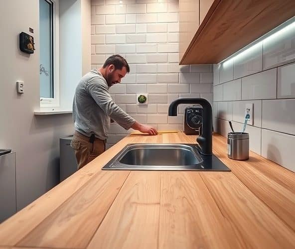 Czy blat drewniany na wymiar w Warszawie sprawdzi się przy bardzo wilgotnej, małej kuchni bez okna?