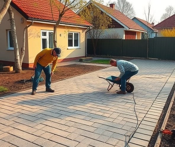 Jak tanio zlecić układanie kostki brukowej w Błoniu przy małym podjeździe?