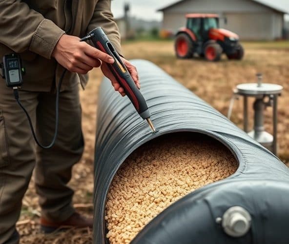 Jak monitorować fermentację przy zakiszaniu w rękaw 500 kg wysłodków?